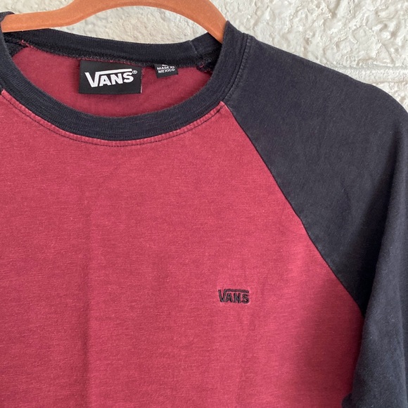 Men’s Vans Maroon Baseball Tee - Picture 2 of 4